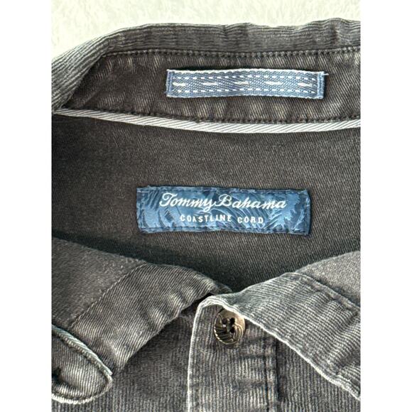 Tommy Bahama Coastline Cord Button Down Shacket Size Medium Black - Picture 2 of 7